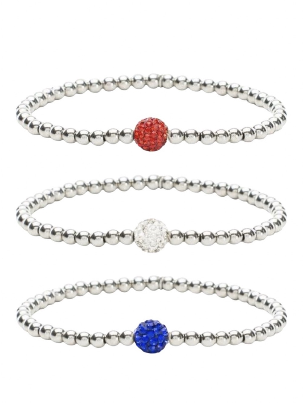 Hand Crafted Sterling Silver
Patriotic Bracelets Set of 3